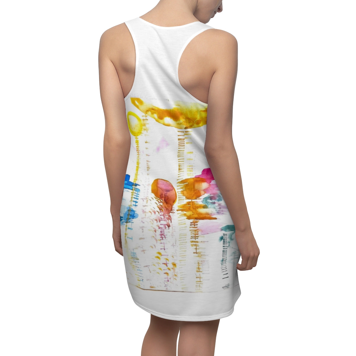 Women's Cut & Sew Racerback Dress  ::: watercolors : 1 : by raquel poy 2017-2022