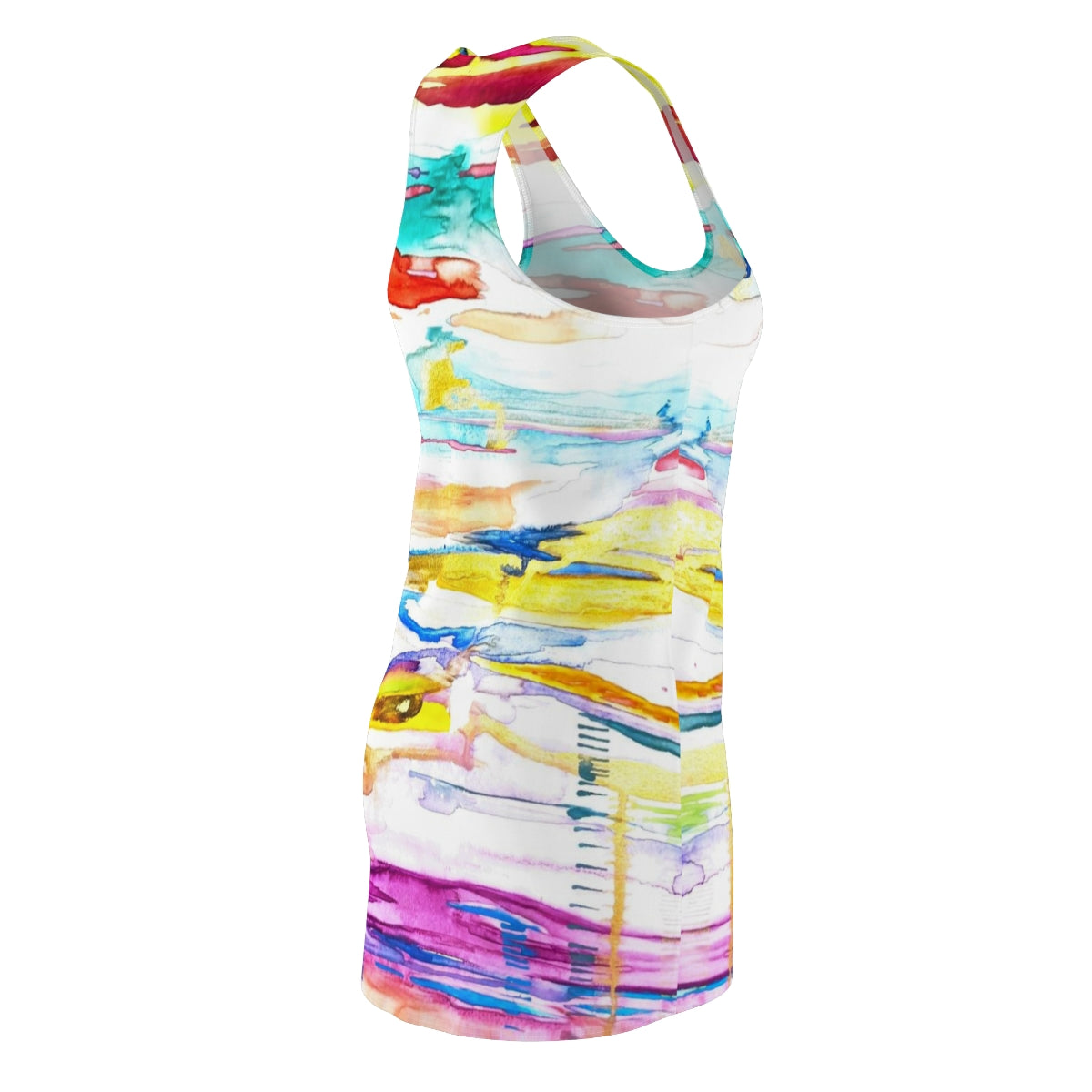 Women's Cut & Sew Racerback Dress  ::: watercolors : 1 : by raquel poy 2017-2022