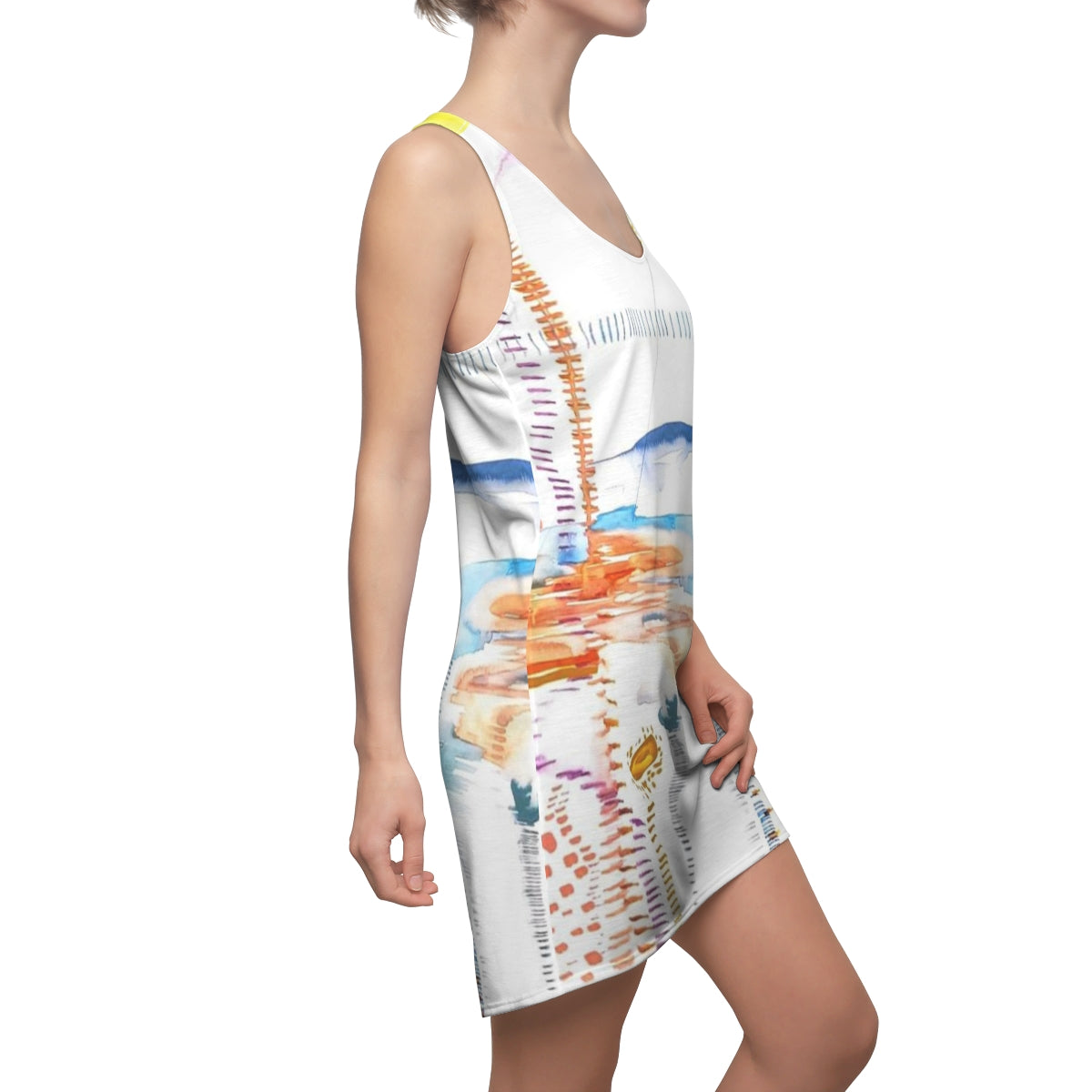 Women's Cut & Sew Racerback Dress  ::: watercolors : 1 : by raquel poy 2017-2022