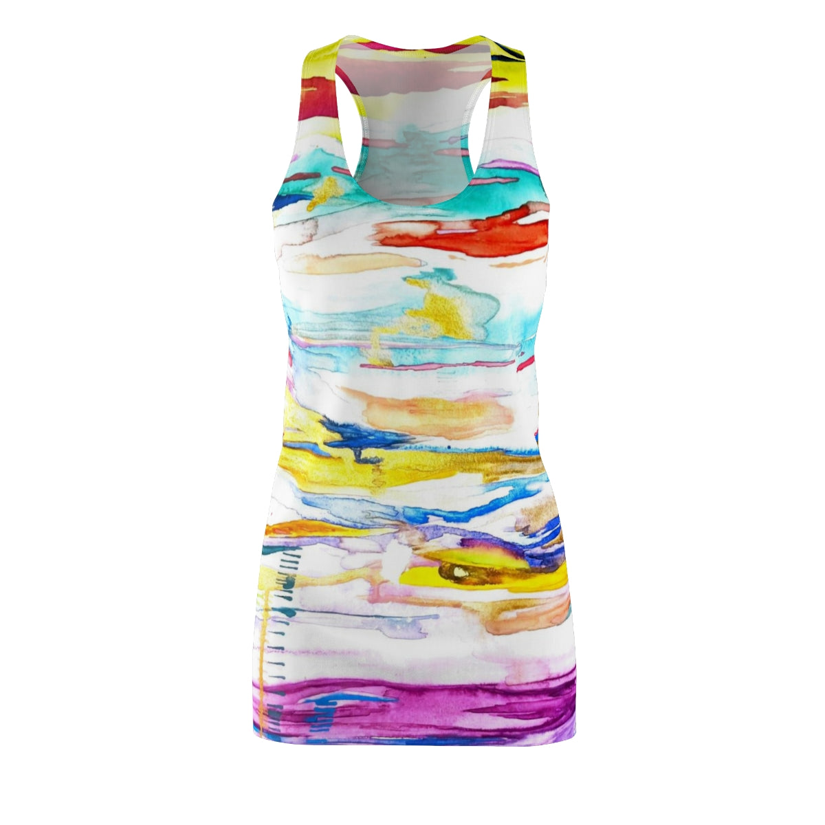 Women's Cut & Sew Racerback Dress  ::: watercolors : 1 : by raquel poy 2017-2022