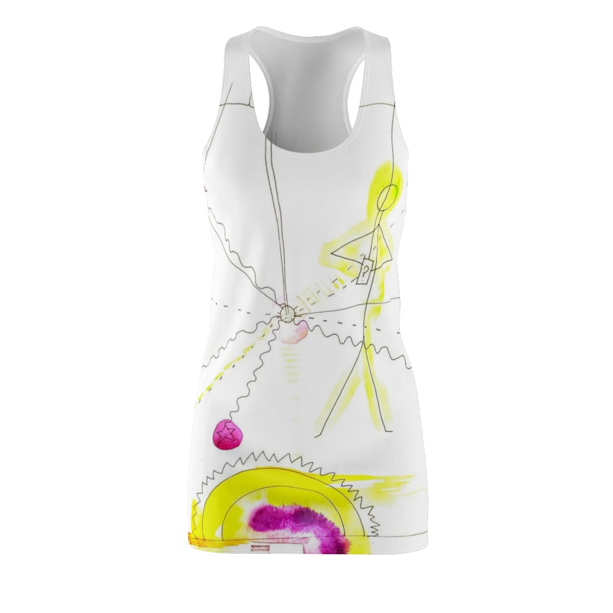 Women's Cut & Sew Racerback Dress  ::: watercolors : 1 : by raquel poy 2017-2022