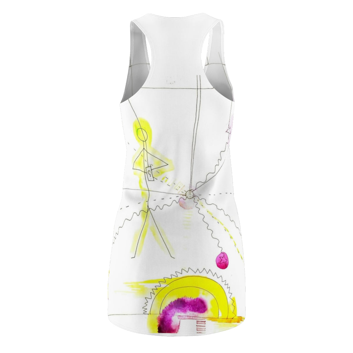 Women's Cut & Sew Racerback Dress  ::: watercolors : 1 : by raquel poy 2017-2022