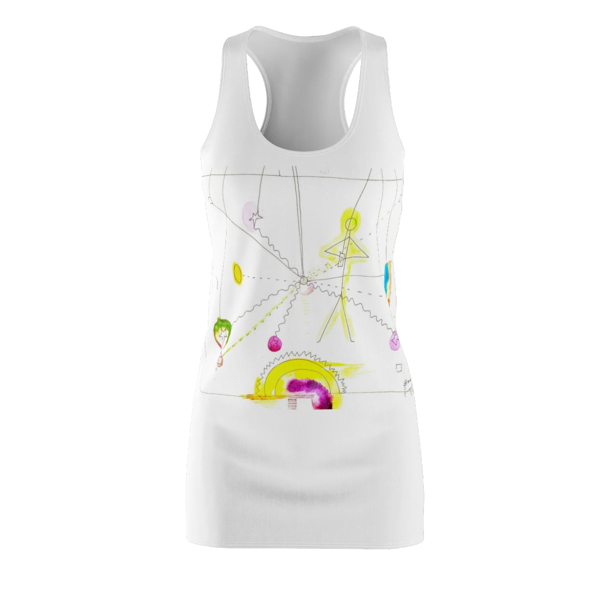 Women's Cut & Sew Racerback Dress  ::: watercolors : 1 : by raquel poy 2017-2022