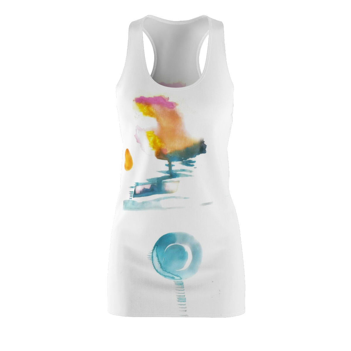 Women's Cut & Sew Racerback Dress  ::: watercolors : 1 : by raquel poy 2017-2022