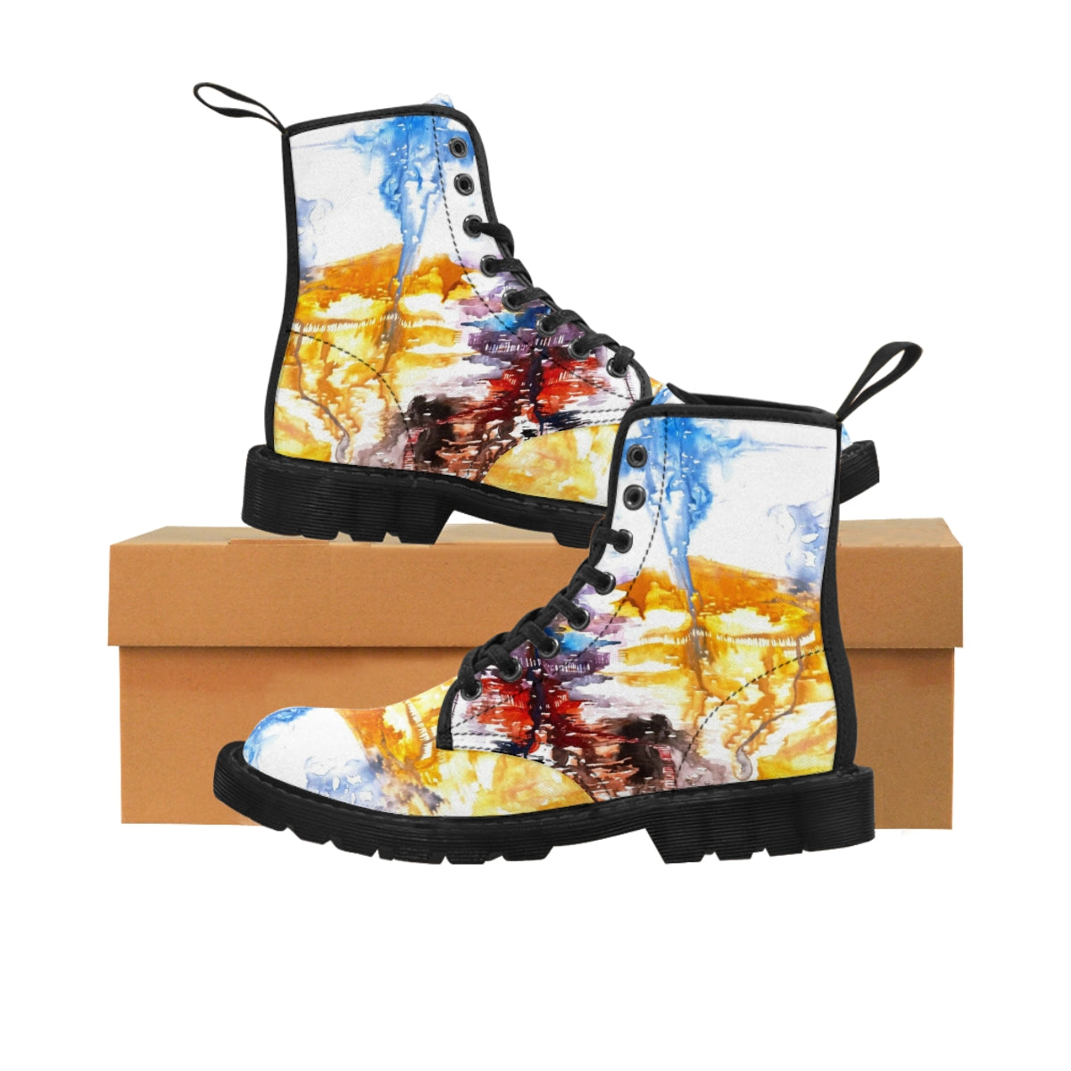 Women's Canvas Boots  ::: watercolors : 1 : by raquel poy 2017-2022