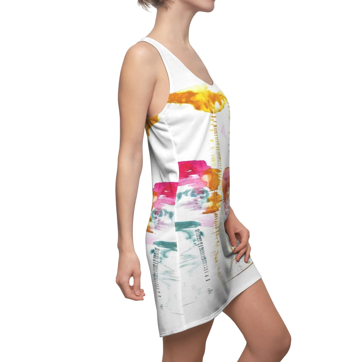 Women's Cut & Sew Racerback Dress  ::: watercolors : 1 : by raquel poy 2017-2022