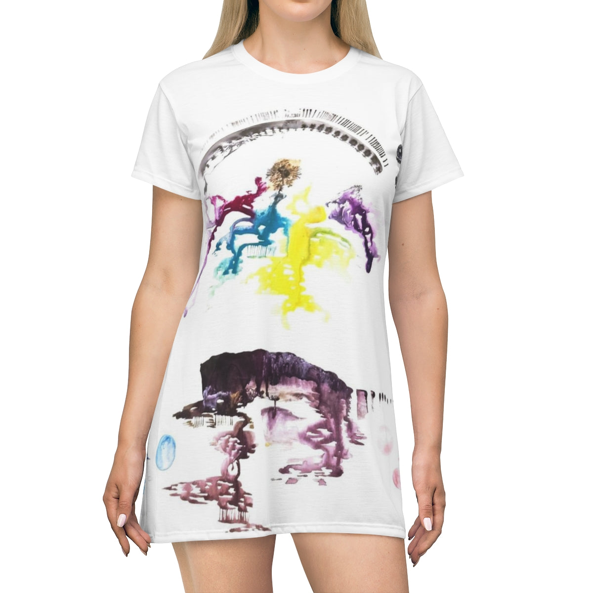 All Over Print T-Shirt Dress ::: watercolors : 1 : by raquel poy 2017-2022