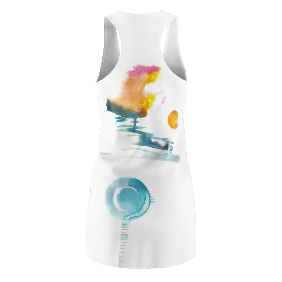 Women's Cut & Sew Racerback Dress  ::: watercolors : 1 : by raquel poy 2017-2022