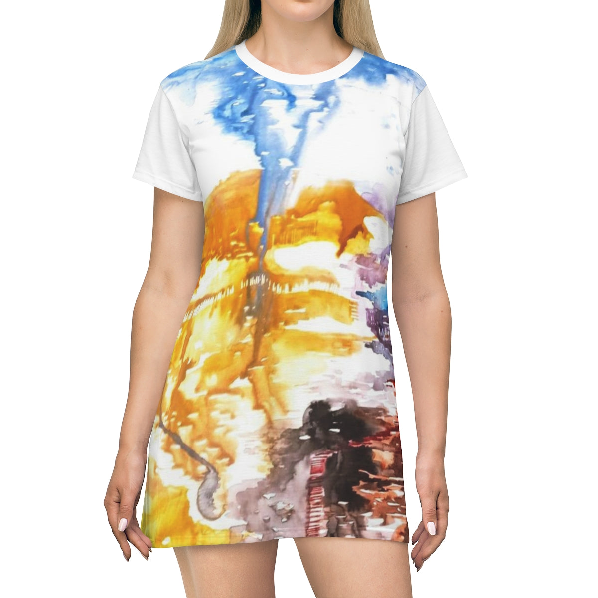 All Over Print T-Shirt Dress ::: watercolors : 1 : by raquel poy 2017-2022