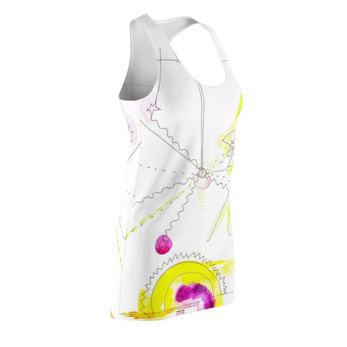 Women's Cut & Sew Racerback Dress  ::: watercolors : 1 : by raquel poy 2017-2022