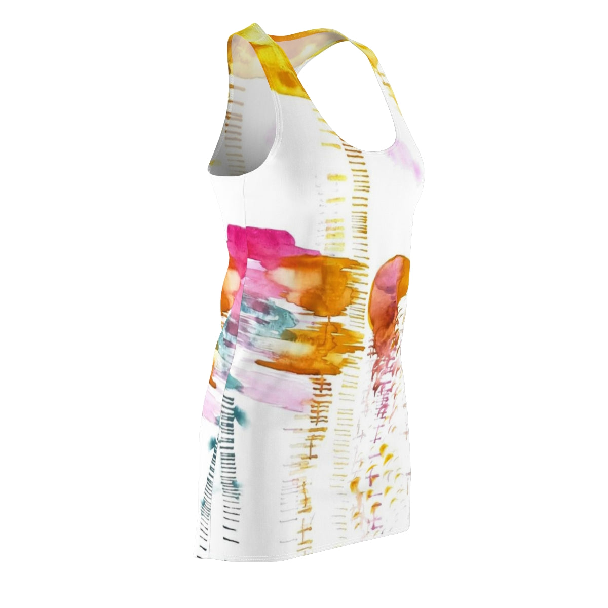 Women's Cut & Sew Racerback Dress  ::: watercolors : 1 : by raquel poy 2017-2022