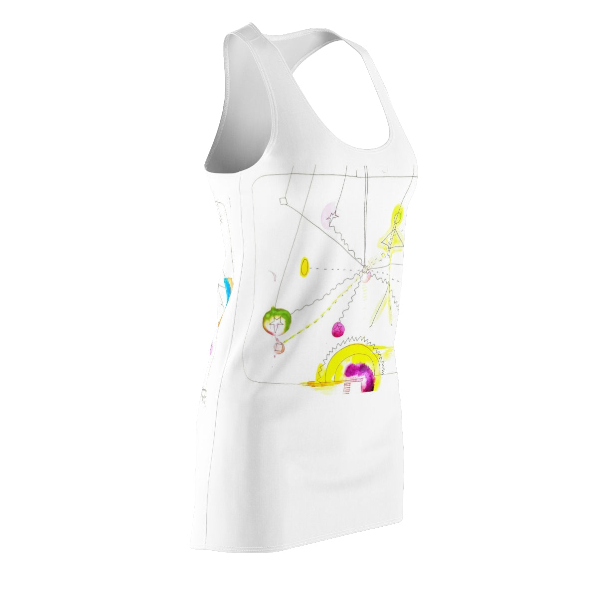 Women's Cut & Sew Racerback Dress  ::: watercolors : 1 : by raquel poy 2017-2022